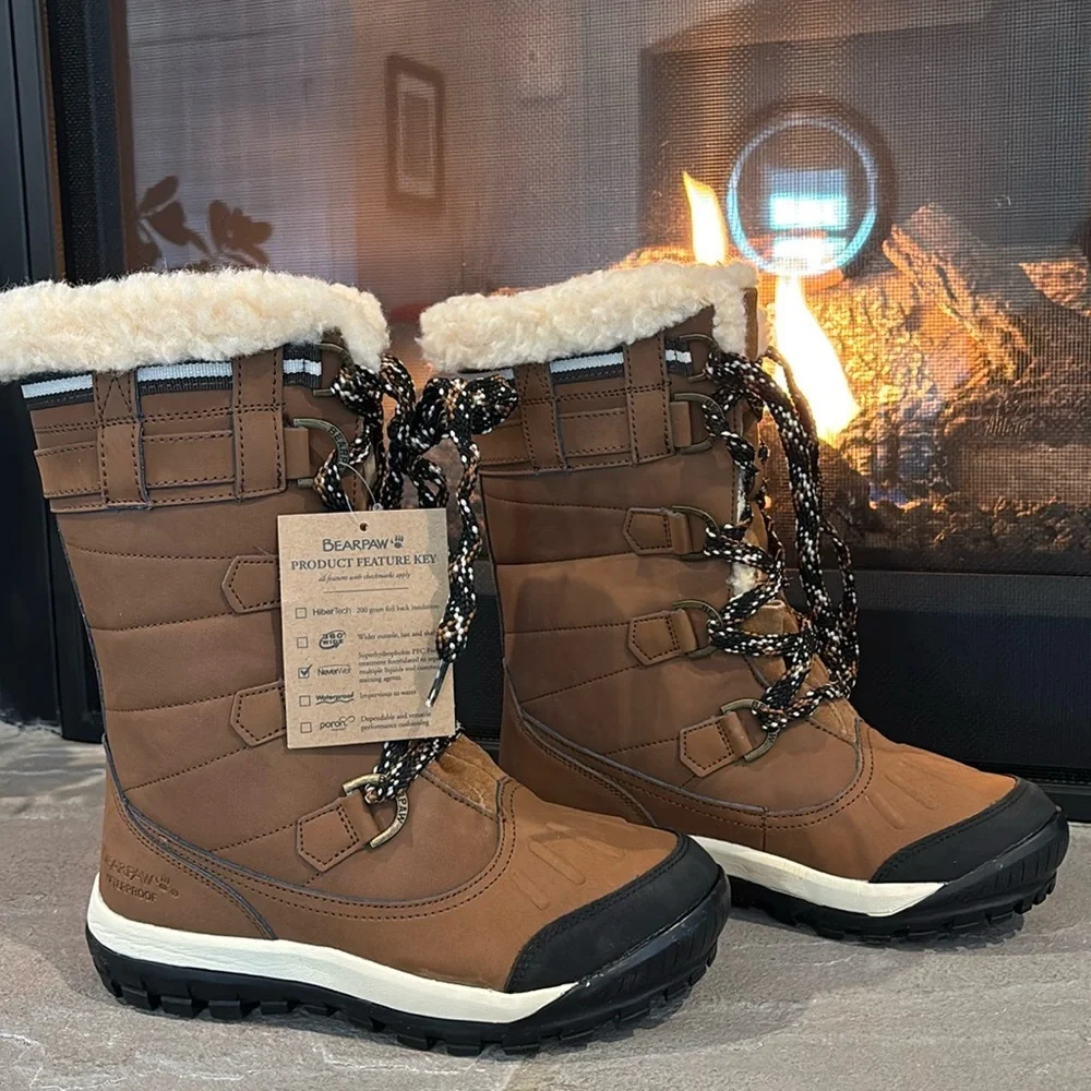 Bearpaw Desdemona NeverWet,wool blend lining,sheepskin footbed,EVA midsole boots